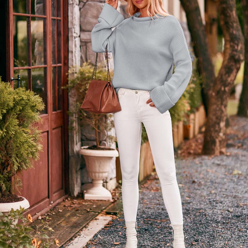 Helena Cromwell | Oversized Turtleneck Knit Sweater For Women