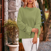 Helena Cromwell | Oversized Turtleneck Knit Sweater For Women