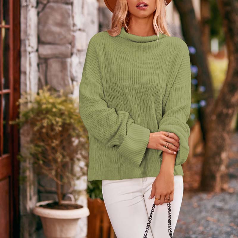 Helena Cromwell | Oversized Turtleneck Knit Sweater For Women