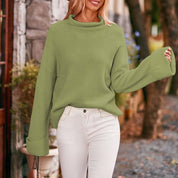 Helena Cromwell | Oversized Turtleneck Knit Sweater For Women
