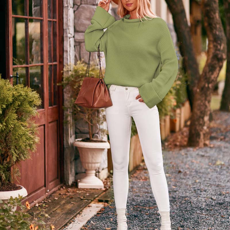 Helena Cromwell | Oversized Turtleneck Knit Sweater For Women