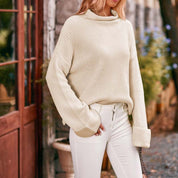 Helena Cromwell | Oversized Turtleneck Knit Sweater For Women