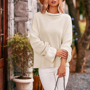 Helena Cromwell | Oversized Turtleneck Knit Sweater For Women