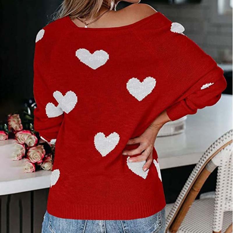 Rosalind Wentmore | Heart Print Knit Sweater For Women