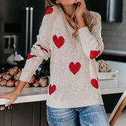 Rosalind Wentmore | Heart Print Knit Sweater For Women