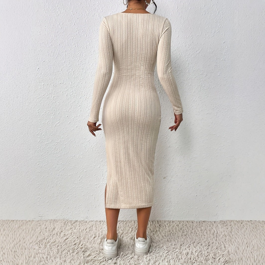 Seraphina Coldwell | Long Sleeve Bodycon Midi Dress For Women