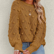 Thea Collingwood | Chunky Pom Pom Cable Knit Sweater For Women