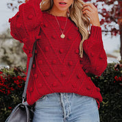 Thea Collingwood | Chunky Pom Pom Cable Knit Sweater For Women