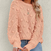 Thea Collingwood | Chunky Pom Pom Cable Knit Sweater For Women