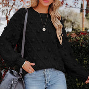 Thea Collingwood | Chunky Pom Pom Cable Knit Sweater For Women