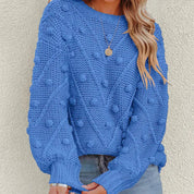 Thea Collingwood | Chunky Pom Pom Cable Knit Sweater For Women