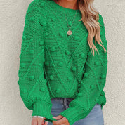 Thea Collingwood | Chunky Pom Pom Cable Knit Sweater For Women
