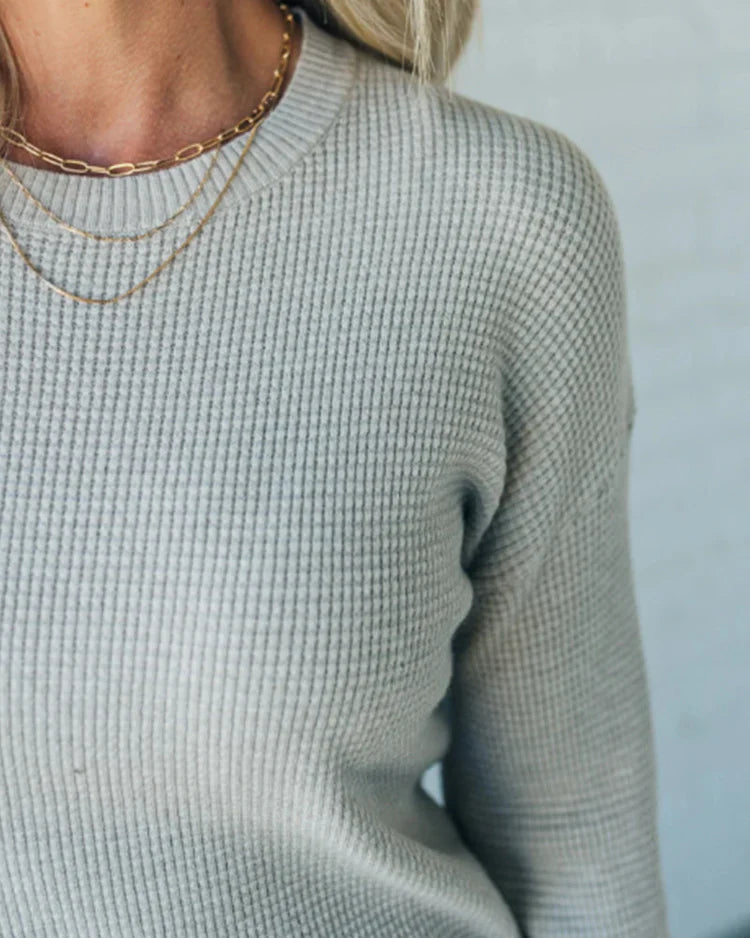Beatrice Langholm | Waffle Knit Long Sleeve Jumper For Women