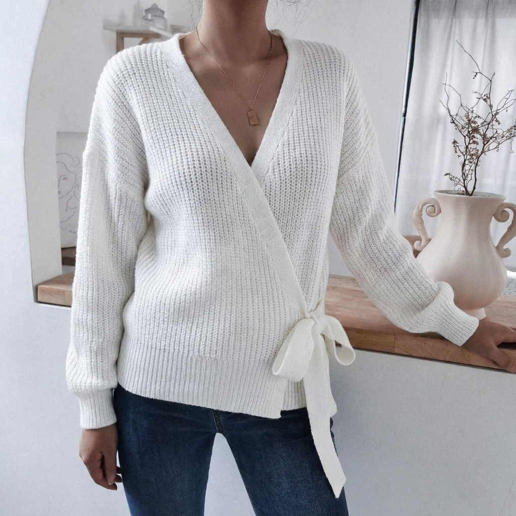 Harriet Colville | Wrap Front Knit Sweater For Women