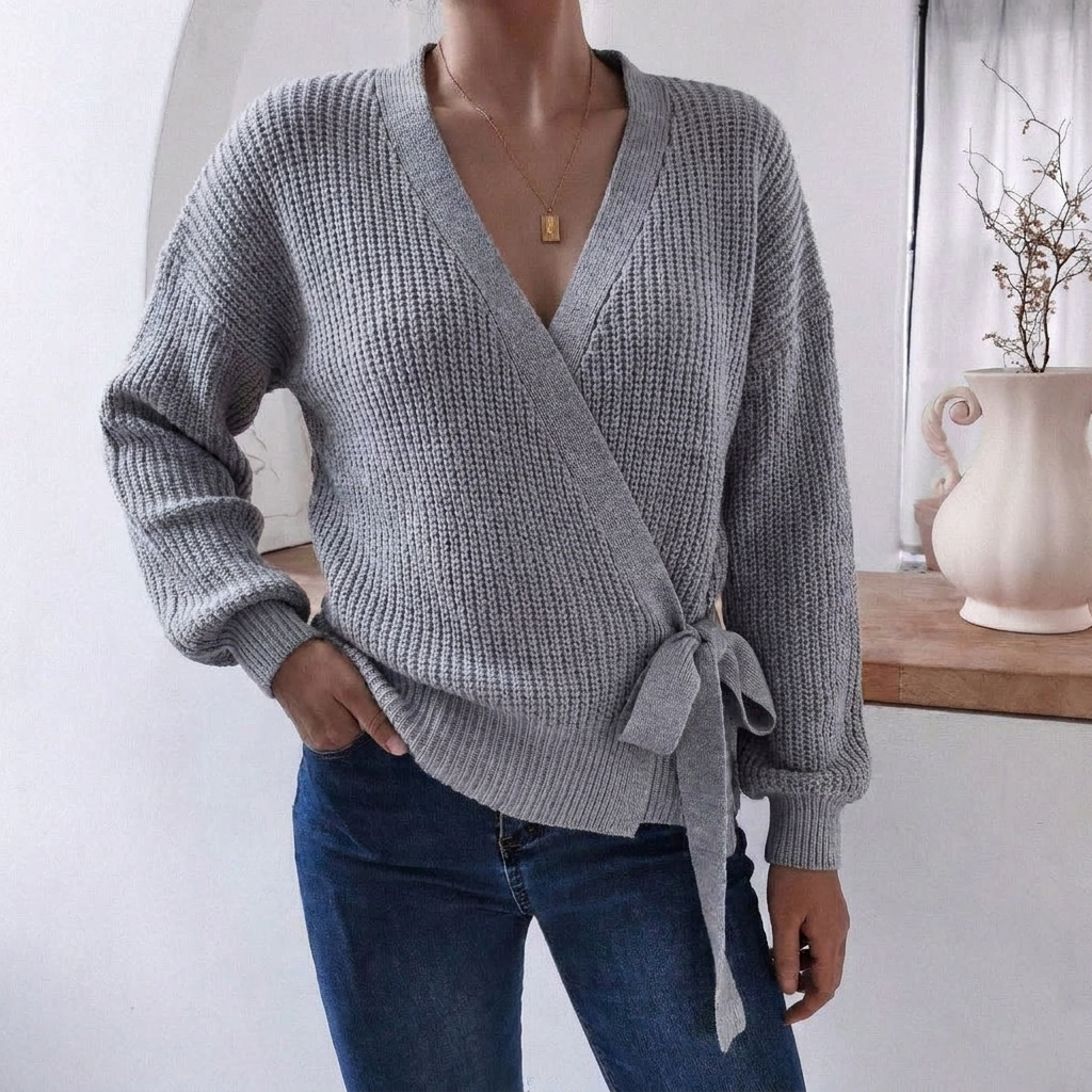 Harriet Colville | Wrap Front Knit Sweater For Women