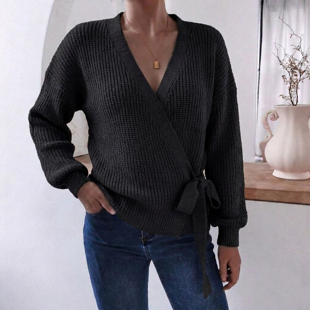 Harriet Colville | Wrap Front Knit Sweater For Women