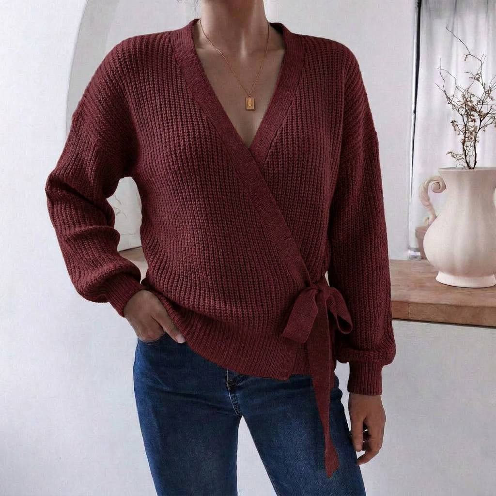 Harriet Colville | Wrap Front Knit Sweater For Women