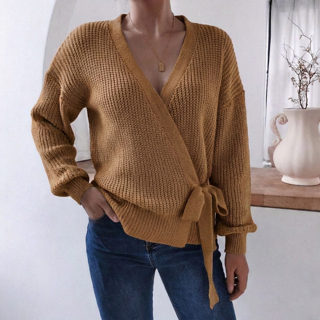 Harriet Colville | Wrap Front Knit Sweater For Women