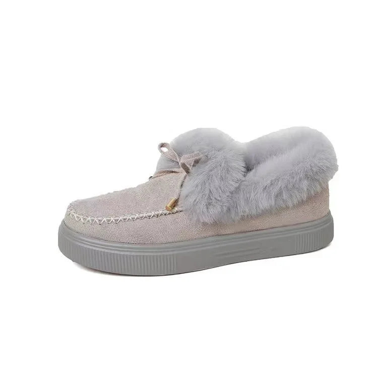 Ottoline Fawcett | Fluffy-Trim Platform Loafer Flat For Women