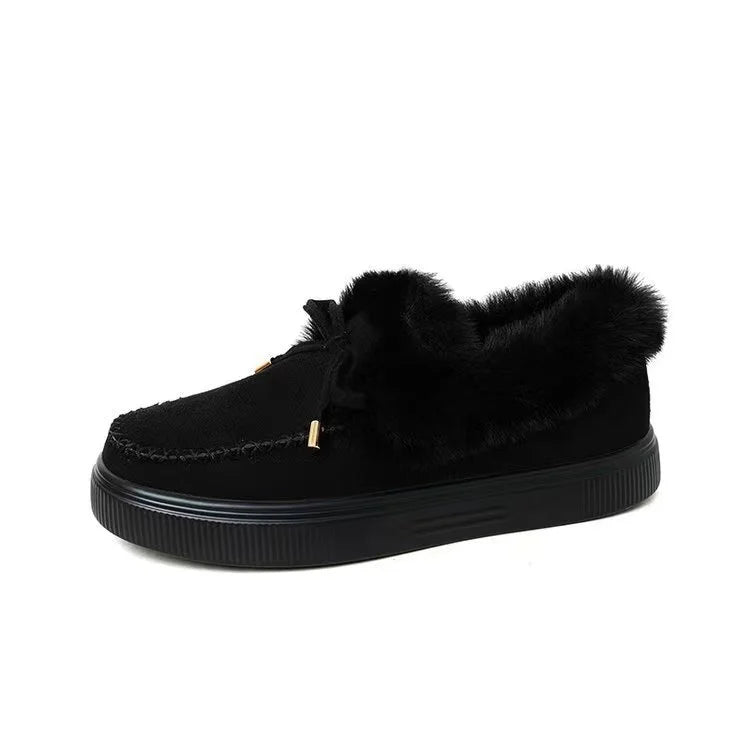 Ottoline Fawcett | Fluffy-Trim Platform Loafer Flat For Women