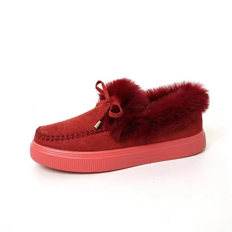 Ottoline Fawcett | Fluffy-Trim Platform Loafer Flat For Women