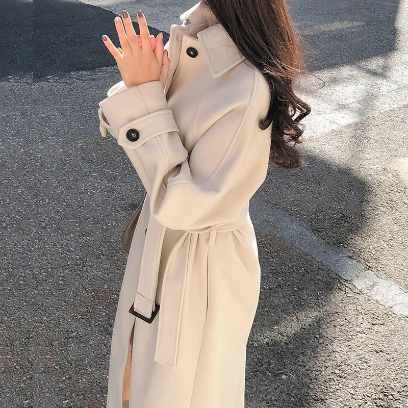 Lisette Dunmore | Oversized Long Belted Trench Coat For Women