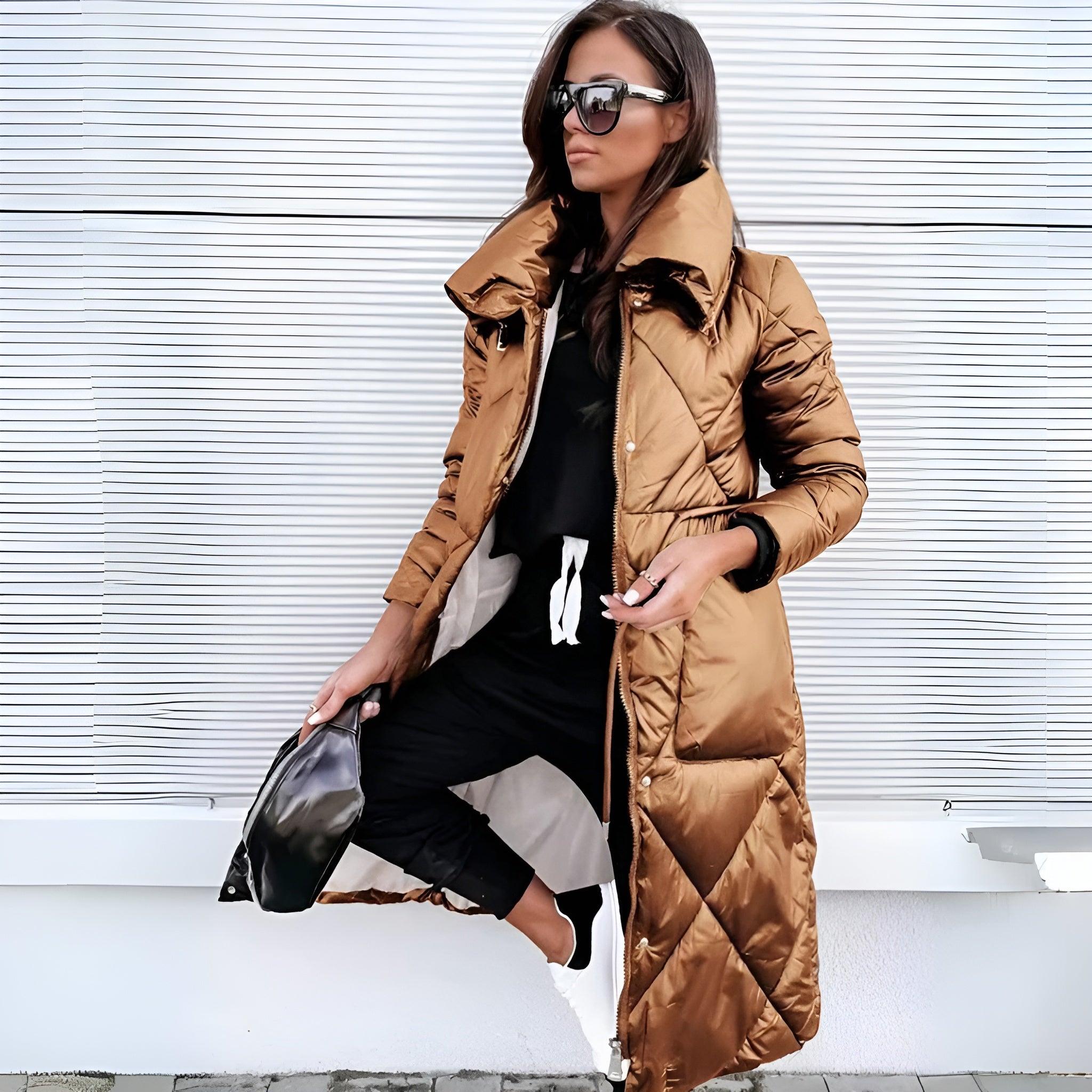 Natalie Crowford | Long Quilted Puffer Coat For Women