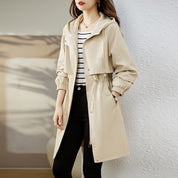 Jacqueline Pemford | Hooded Longline Trench Rain Jacket For Women