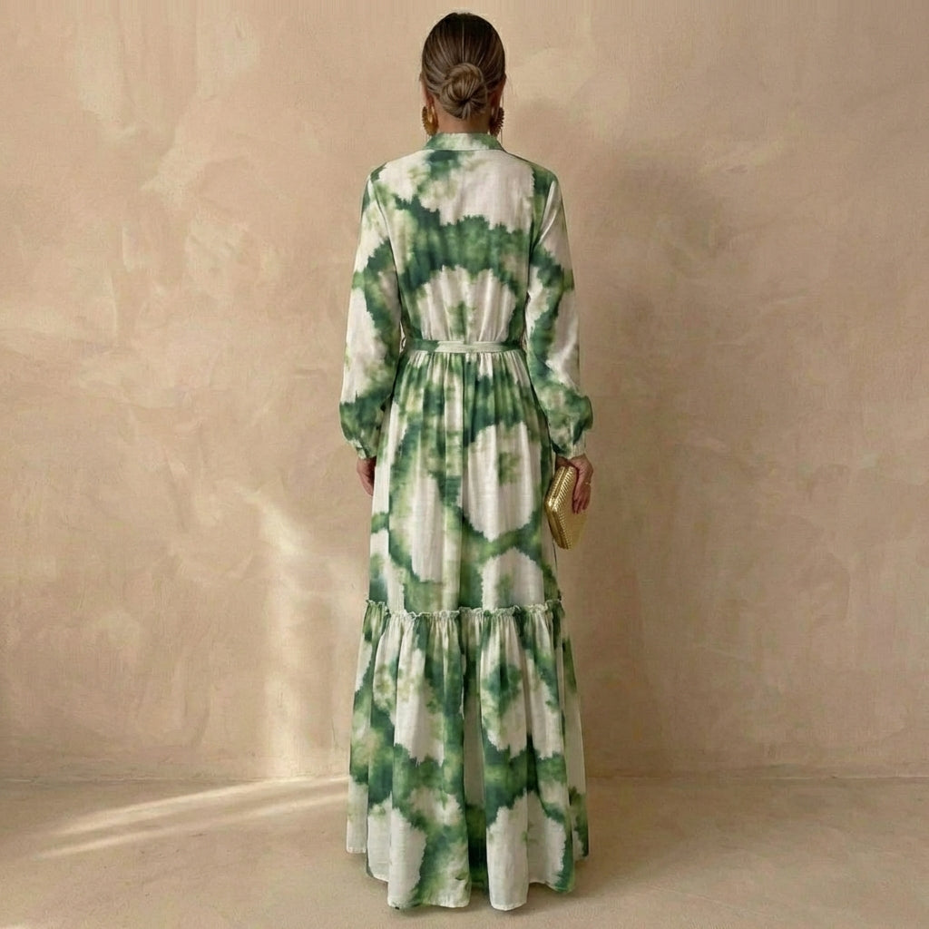 Genevieve Larmont | Tie-Dye Long Sleeve Maxi Dress For Women