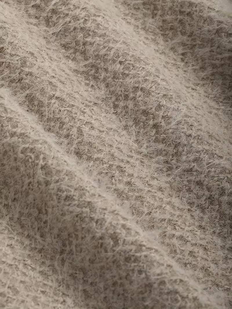 Dominique Bellhaven | Fuzzy Knit Crop Sweater For Women