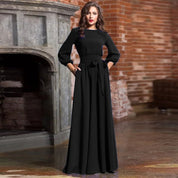Guinevere Stafford | Elegant White Maxi Dress with Bow Tie Waist For Women