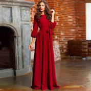Guinevere Stafford | Elegant White Maxi Dress with Bow Tie Waist For Women