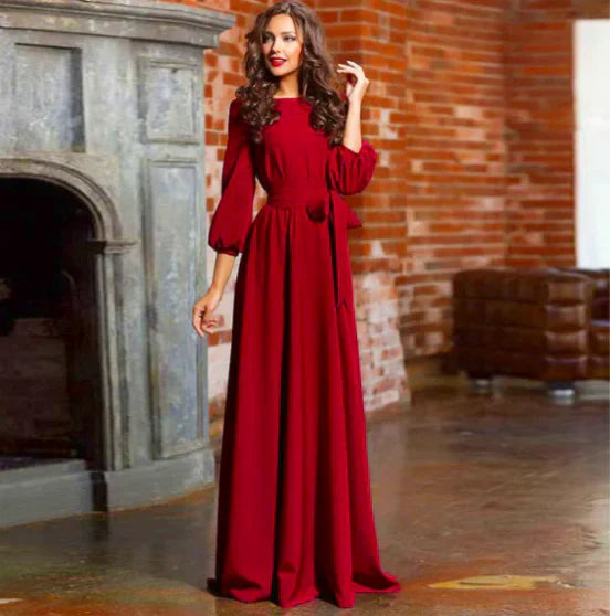 Guinevere Stafford | Elegant White Maxi Dress with Bow Tie Waist For Women
