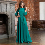Guinevere Stafford | Elegant White Maxi Dress with Bow Tie Waist For Women