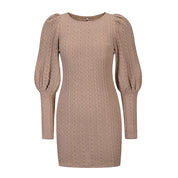 Mirabel Dunstow | Black Puff Sleeve Bodycon Mini Dress For Women