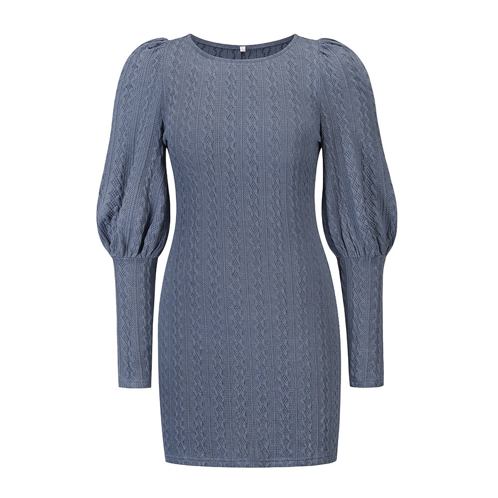Mirabel Dunstow | Black Puff Sleeve Bodycon Mini Dress For Women