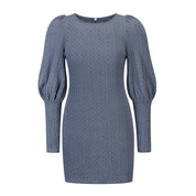 Mirabel Dunstow | Black Puff Sleeve Bodycon Mini Dress For Women