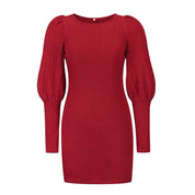 Mirabel Dunstow | Black Puff Sleeve Bodycon Mini Dress For Women