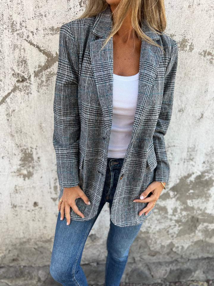 Theodora Ashvale | Oversized Check Blazer For Women