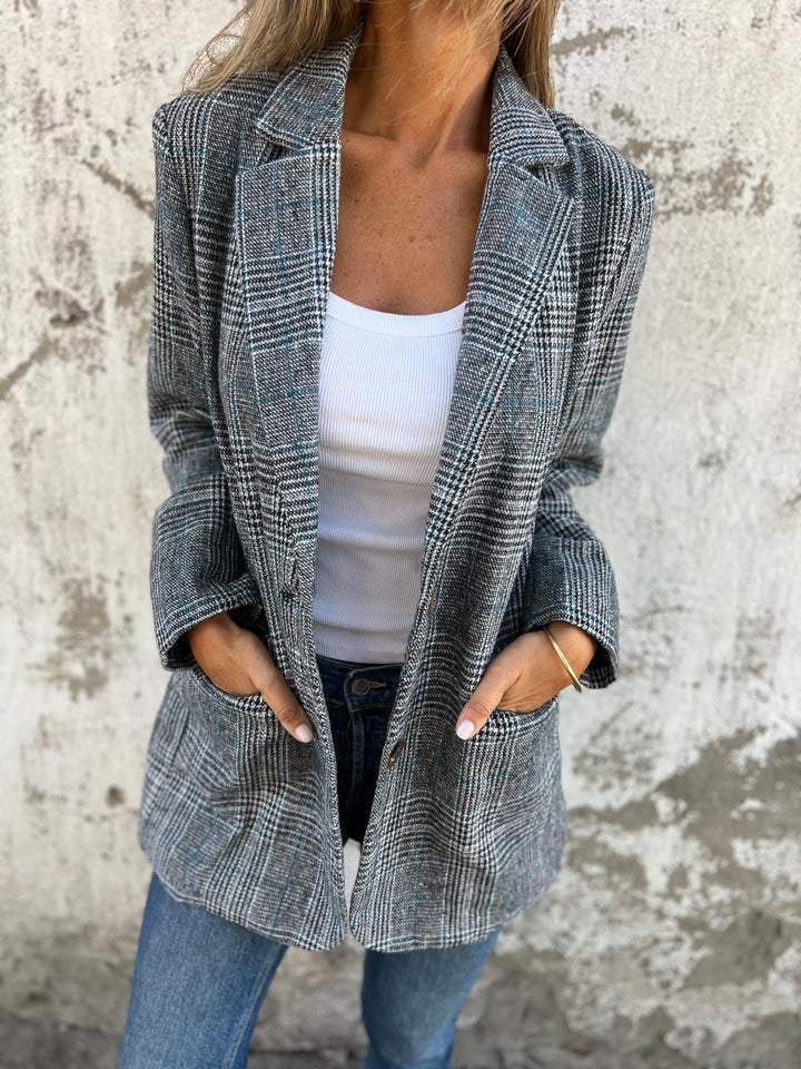 Theodora Ashvale | Oversized Check Blazer For Women
