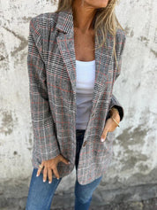 Theodora Ashvale | Oversized Check Blazer For Women