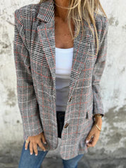 Theodora Ashvale | Oversized Check Blazer For Women