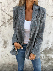 Theodora Ashvale | Oversized Check Blazer For Women