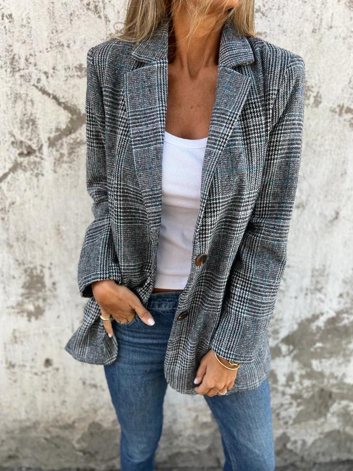Theodora Ashvale | Oversized Check Blazer For Women