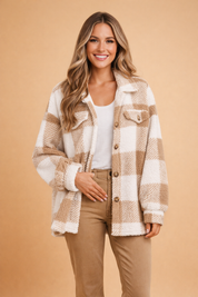 Nadine Holbrook | Checked Teddy Shacket For Women