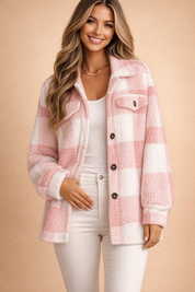 Nadine Holbrook | Checked Teddy Shacket For Women