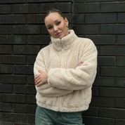 Nadia Thornwell | Oversized Plush Zip Jacket For Women