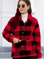 Harriet Dunmore | Plaid Fleece Button-Front Jacket For Women