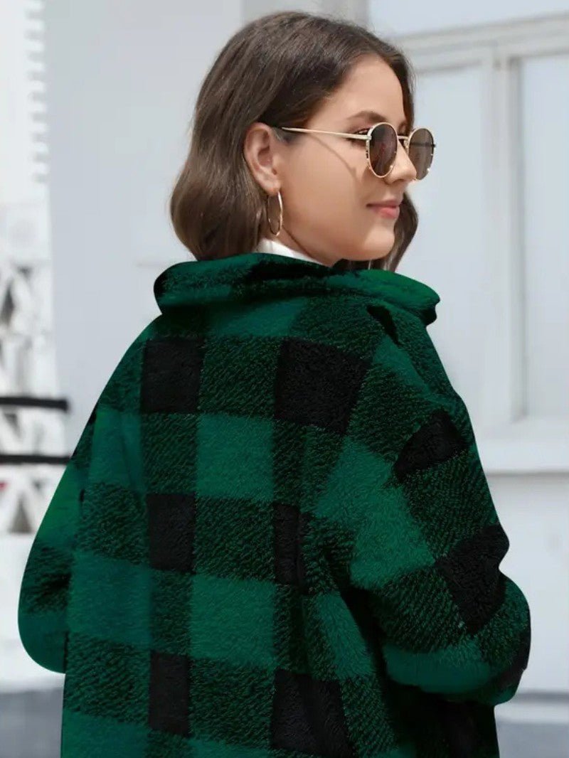 Harriet Dunmore | Plaid Fleece Button-Front Jacket For Women
