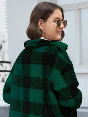 Harriet Dunmore | Plaid Fleece Button-Front Jacket For Women